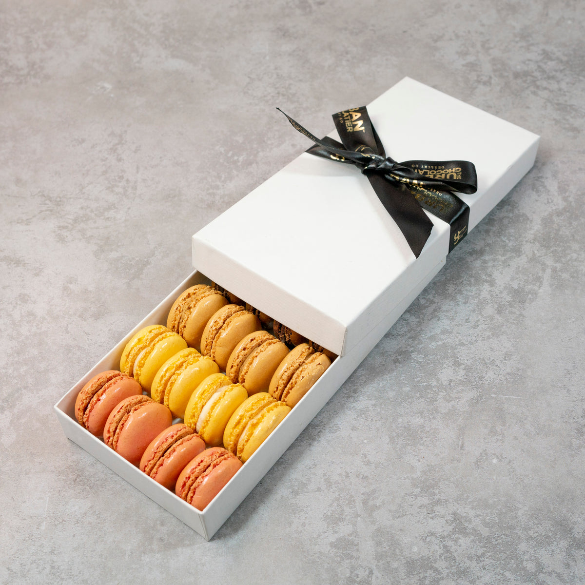 Assorted Macarons 24 - With Ribbon - The Urban Chocolatier